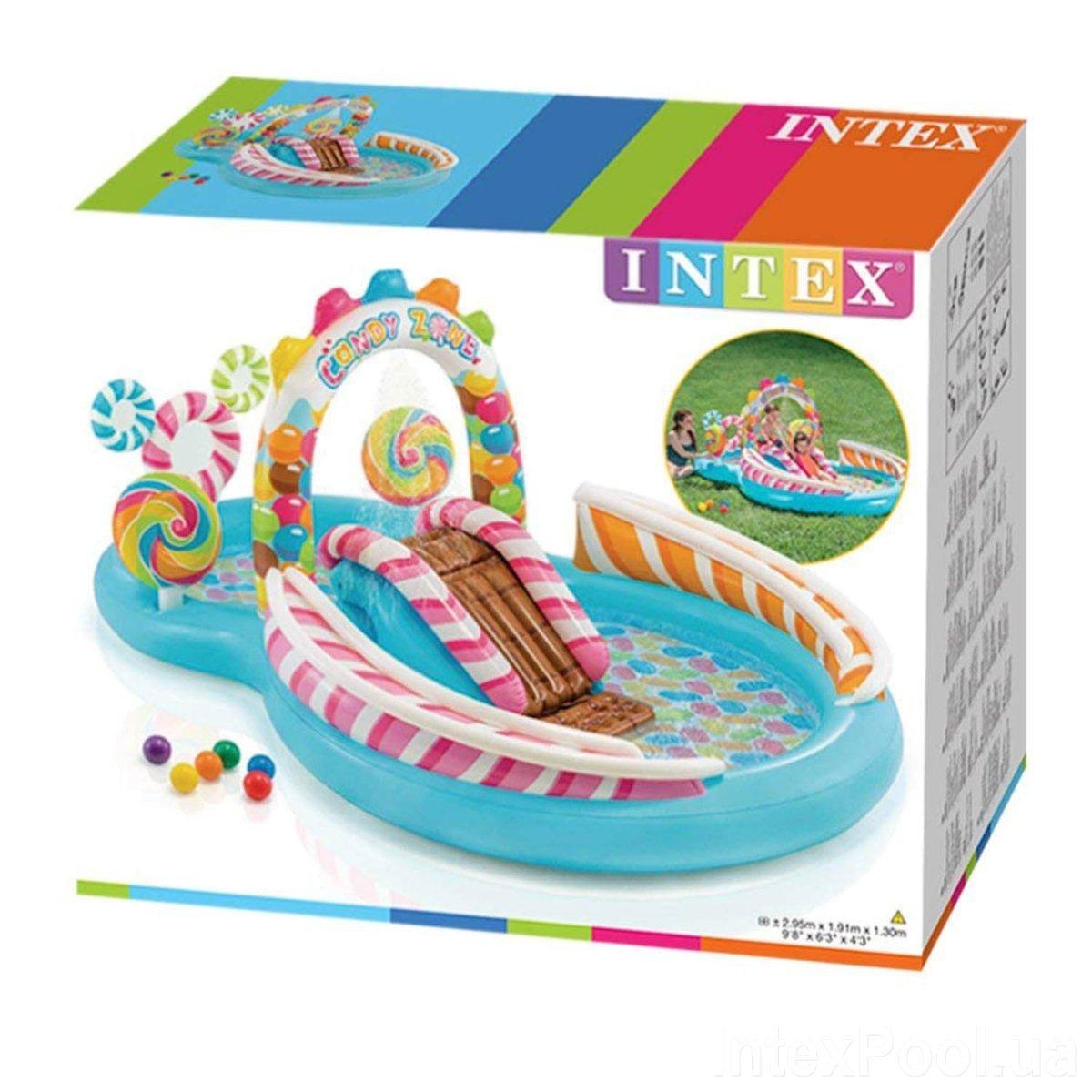 Игровой надувной центр детский с бассейном и горкой Intex 57149 Карамель (29-7-57149) - фото 2