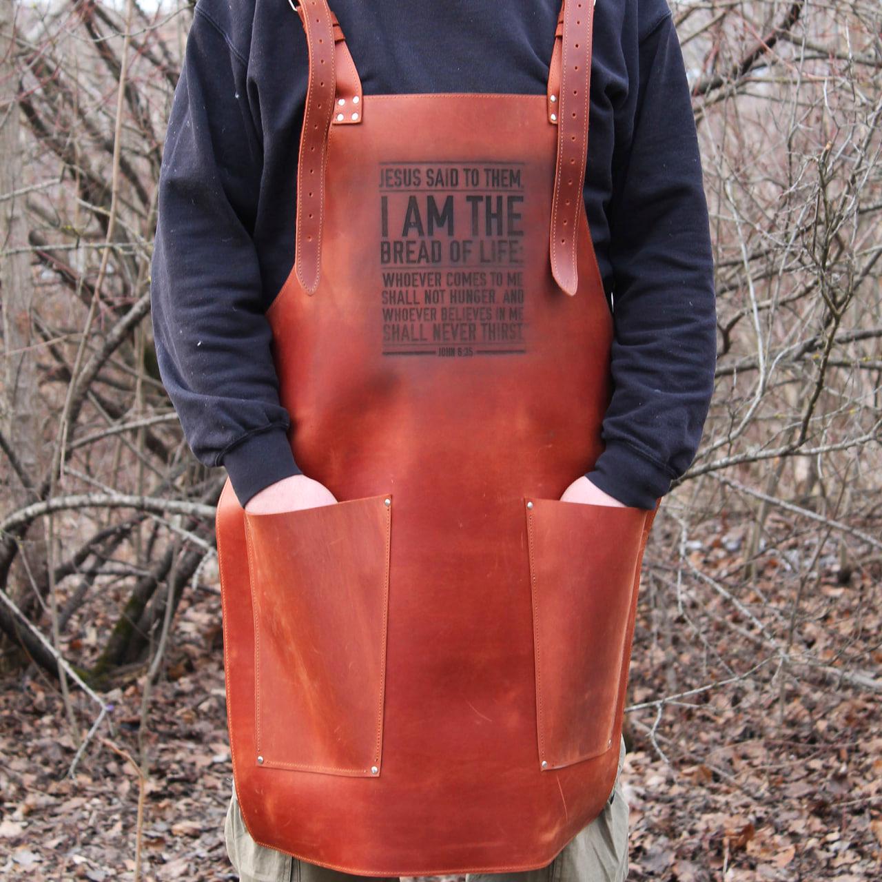 Фартук для гриля из натуральной кожи с гравировкой 2 мм (SP00403) - фото 6 Фартук для гриля из натуральной кожи с гравировкой 2 мм (SP00403) - фото 6