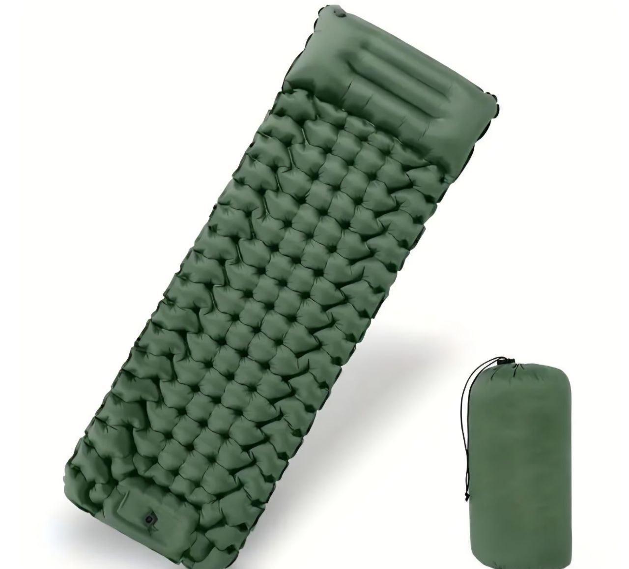Надувний матрац з подушкою туристичний з вбудованим насосом 200x70 см (1417)