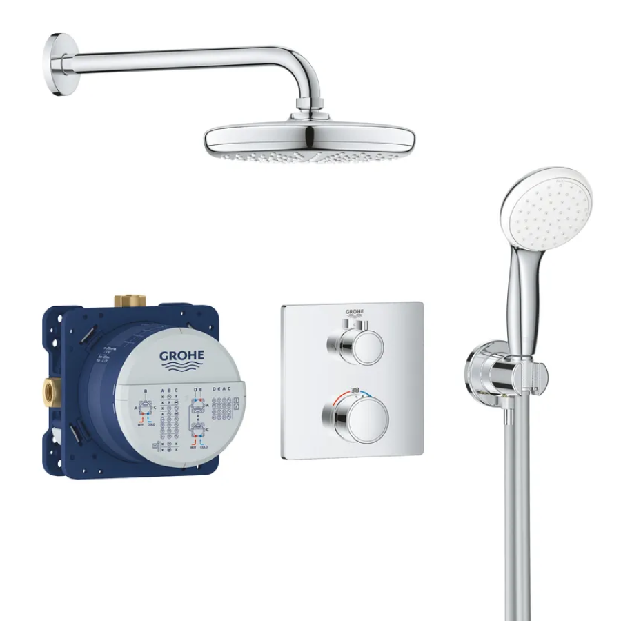 Душевая система скрытого монтажа с термостатом Grohe Grohtherm Convent Concealed (34729000)