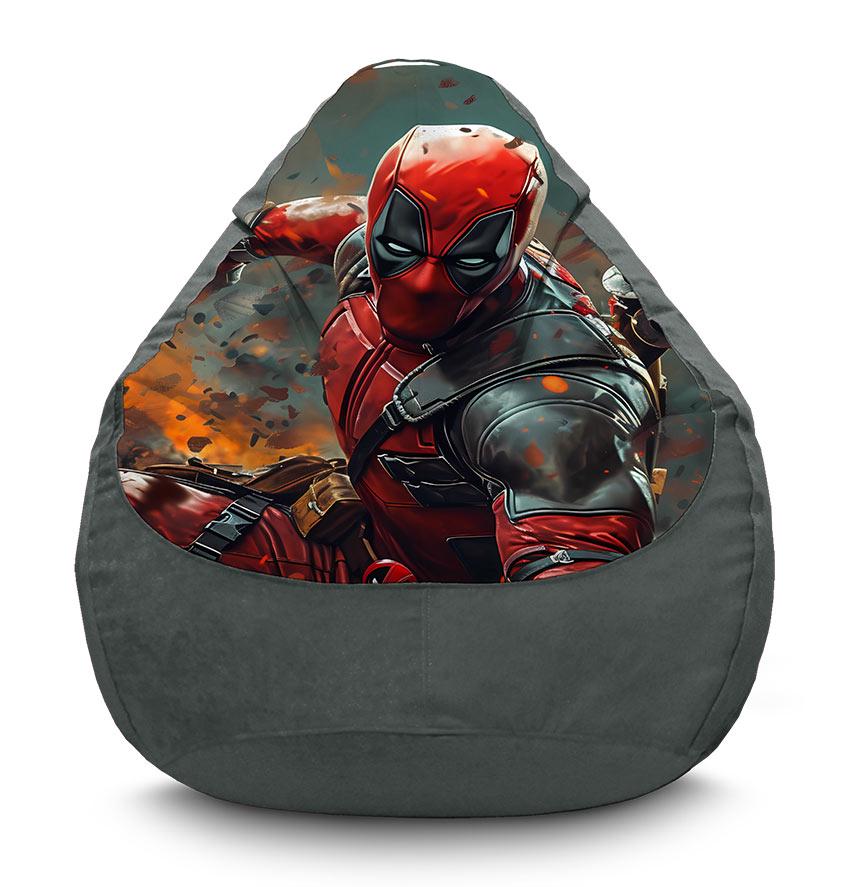 Кресло-мешок iPuff Art Deadpool Marvel флок XXXL 100х135 см Серый (113894-2) Кресло-мешок iPuff Art Deadpool Marvel флок XXXL 100х135 см Серый (113894-2)
