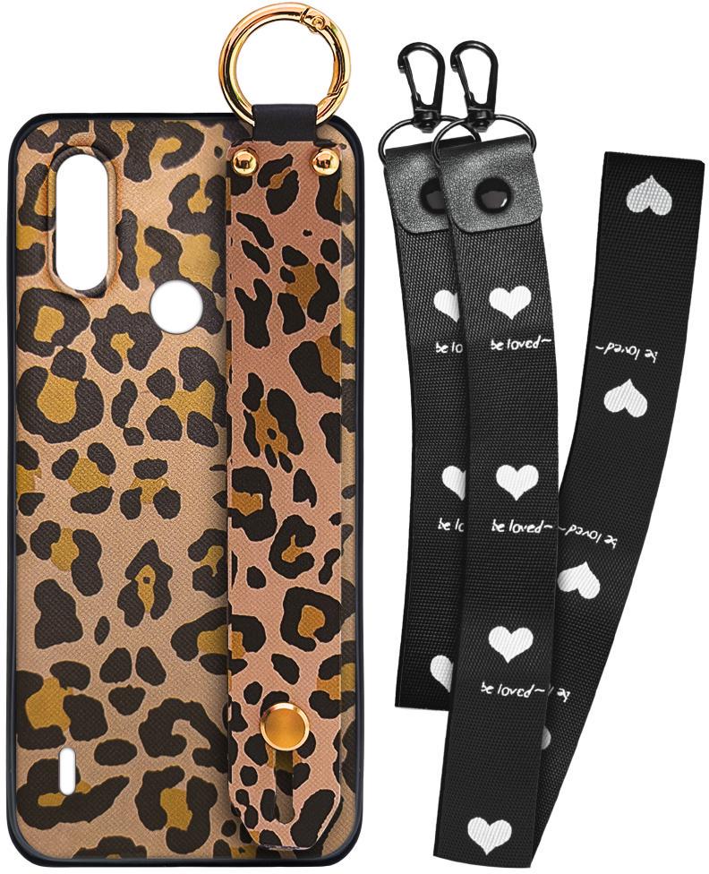 Чехол SHLab Motorola E7 Power Leopard + два ремешка с карабином (26720)