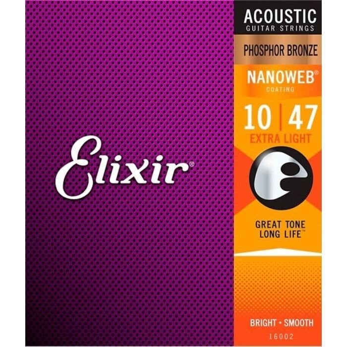 Комплект струн Elixir 16002 Nanoweb Phosphor Bronze Extra Light 10-47 для акустической гитары (3242455711) Комплект струн Elixir 16002 Nanoweb Phosphor Bronze Extra Light 10-47 для акустической гитары (3242455711)