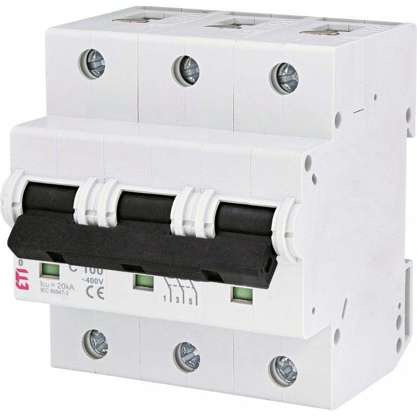 Автоматичний вимикач ETI 100A 20kA 3 полюси тип C ETIMAT 10 3p C100 002135732 (56476)