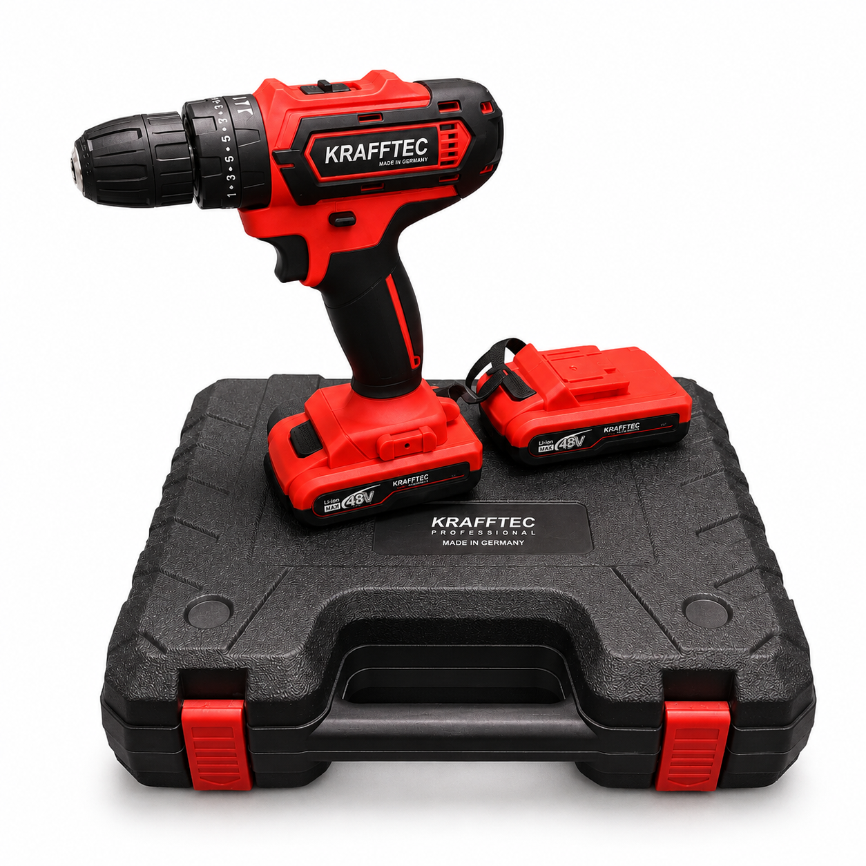 Дриль-шурупокрут ударний акумуляторний Krafftec GCT220 48 В 6 Аг 80 Н·м 2 акумулятори/набір інструментів/кейс (7292701)