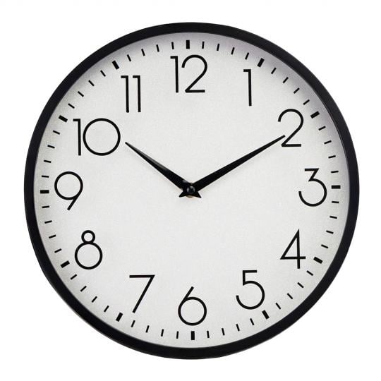 Часы настенные Elisey Блестки пластиковые 30 см Черно-белые (135-81-2016-039)