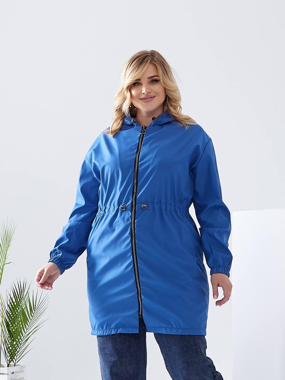 Плащ демісезонний Aiza А102 з капюшоном р. 42-44 Синій (11719128) - фото 6