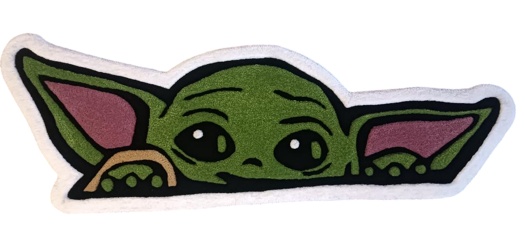 Килим ручної роботи Малюк Йода Ґроґу гіпоалергенний 98х39 см Зелений (30101750)