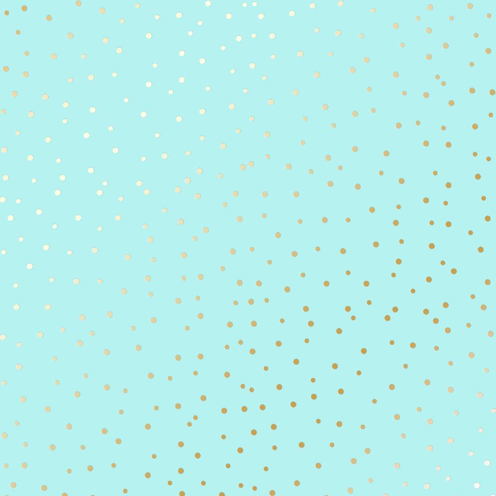 Лист бумаги односторонний Golden Drops с фольгированием 30,5х30,5 см Turquoise