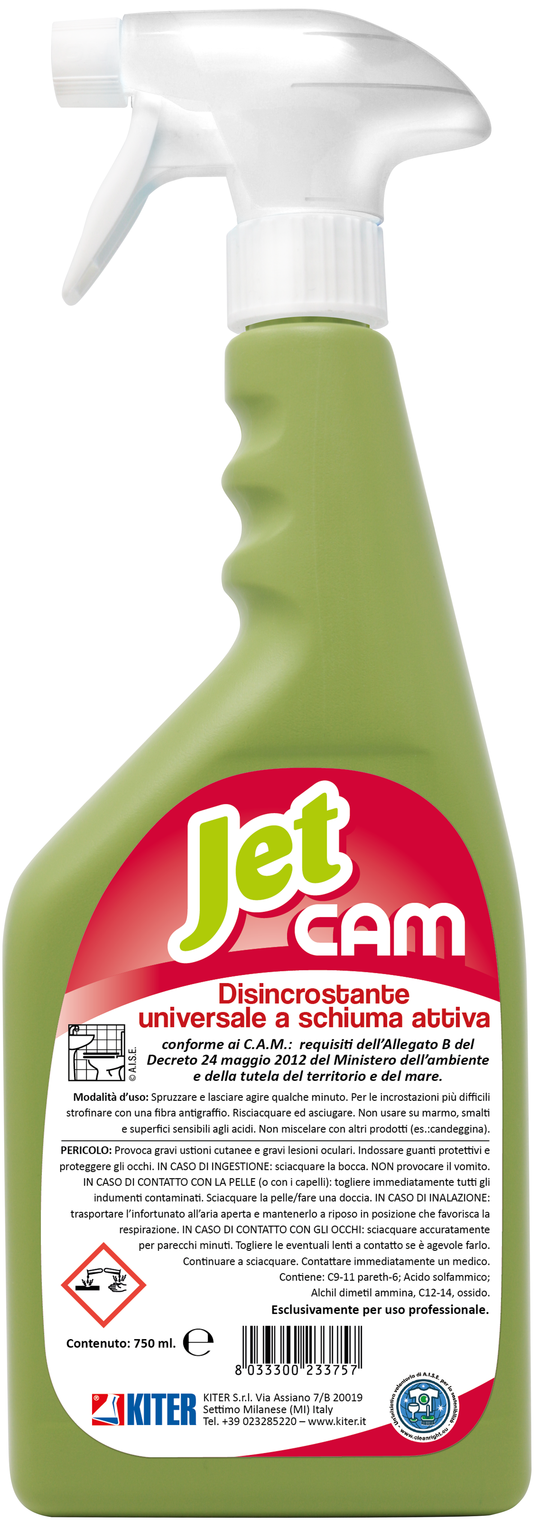 Екологічно безпечна активна піна Kiter Jet Cam для глибокого очищення від вапняного нальоту 750 мл (13100.750M)