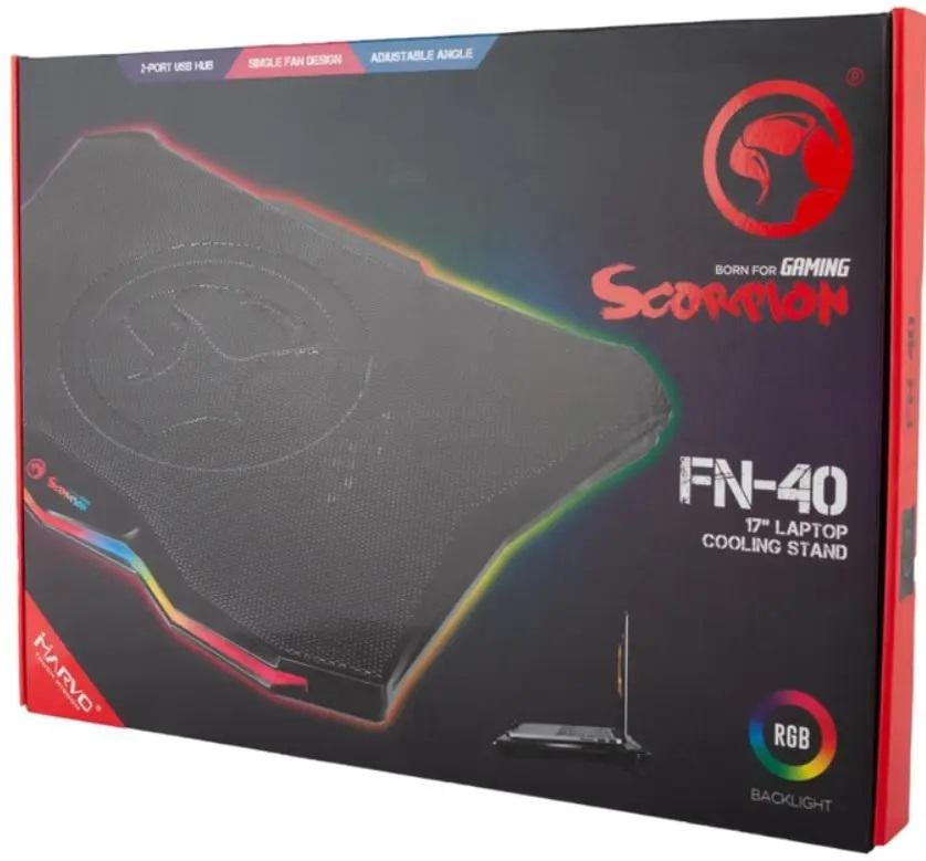 Підставка для ноутбука Marvo CoolingPad FN-40 Black (20359497) - фото 7