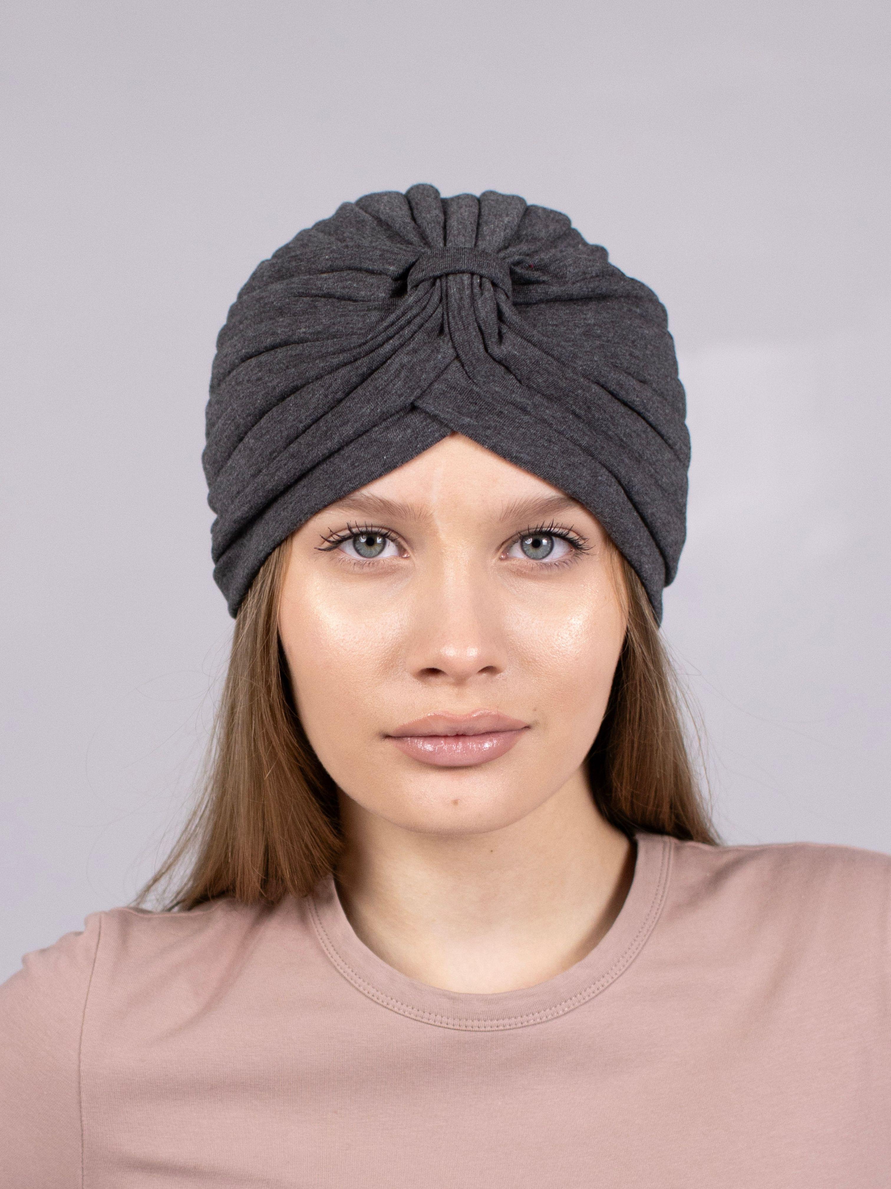 Тюрбан женский хлопка D.Hats Темно-серый (22523423)