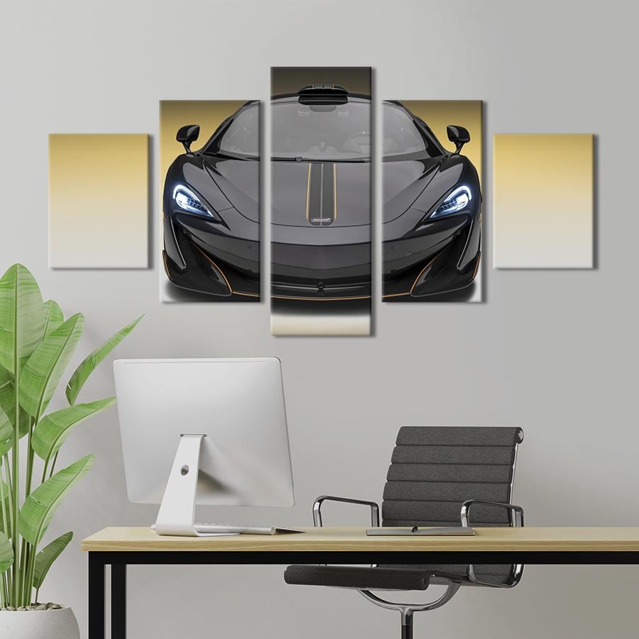 Картина на холсте Статусный автомобиль McLaren 600LT 162x80 см (1350-52)