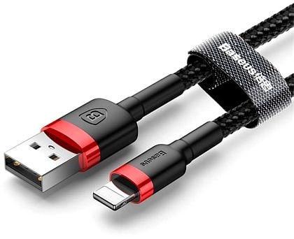 Кабель для зарядки BASEUS Cafule Cable USB to Lightning 1,5 A 2 м Black/Red (CALKLF-C19) - фото 7