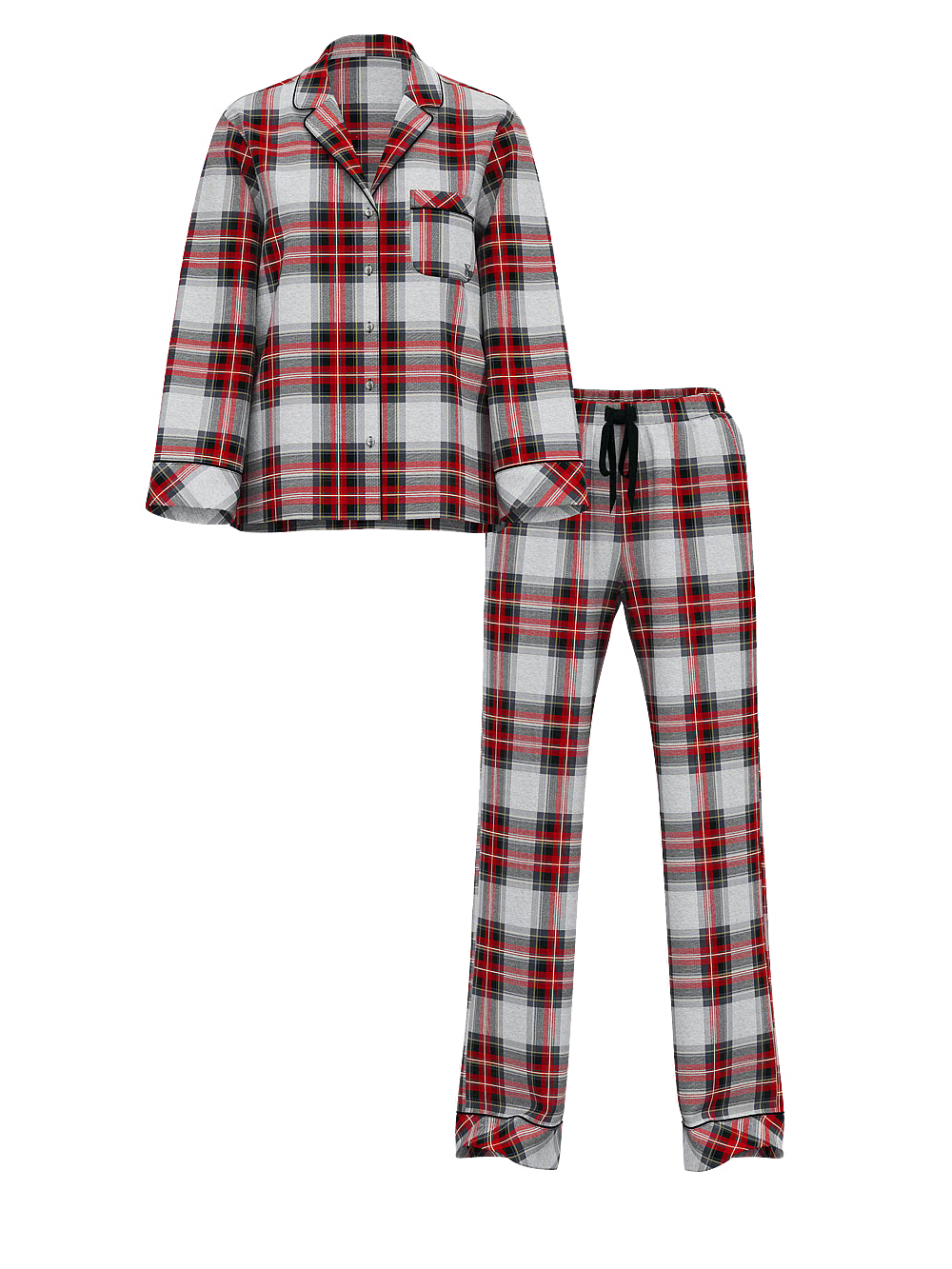 Піжама жіноча Victoria's Secret Flannel Long Pajama Set фланелева у клітинку S Різнокольоровий (21955319) - фото 3