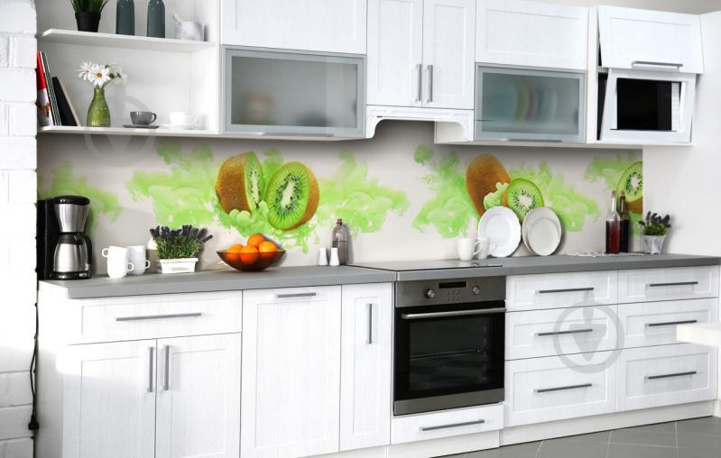 Скинали на кухню Zatarga «Свежевыжатый киви» 600х3000 мм виниловая 3Д наклейка кухонный фартук самоклеящаяся Скинали на кухню Zatarga «Свежевыжатый киви» 600х3000 мм виниловая 3Д наклейка кухонный фартук самоклеящаяся