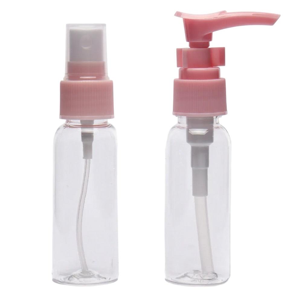 Флаконы дорожные Stenson R94253 с дозатором для косметики 50 мл 2 шт. Прозрачный с розовым (2b945a72)