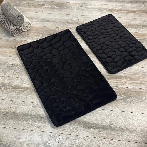 Набор ковриков в ванную и туалет Stone Premium Memory Foam 2в1 80х50/60х40 см Чёрный (NKPS0004) - фото 5 Набор ковриков в ванную и туалет Stone Premium Memory Foam 2в1 80х50/60х40 см Чёрный (NKPS0004) - фото 5
