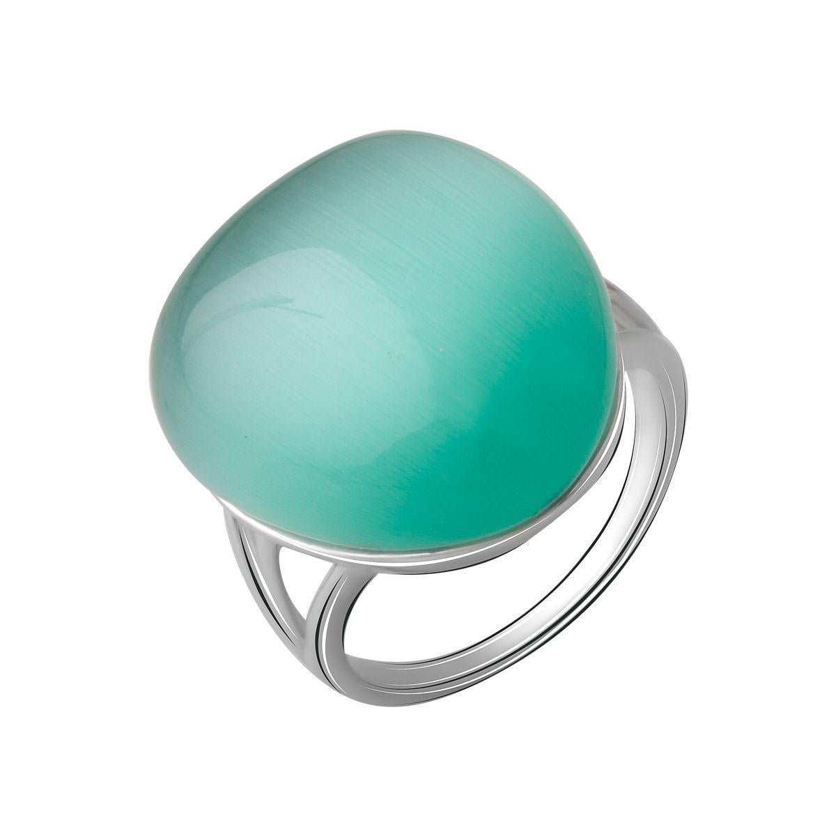 Кольцо серебряное с кошачьим глазом 9,1 г р. 18 (2054757)