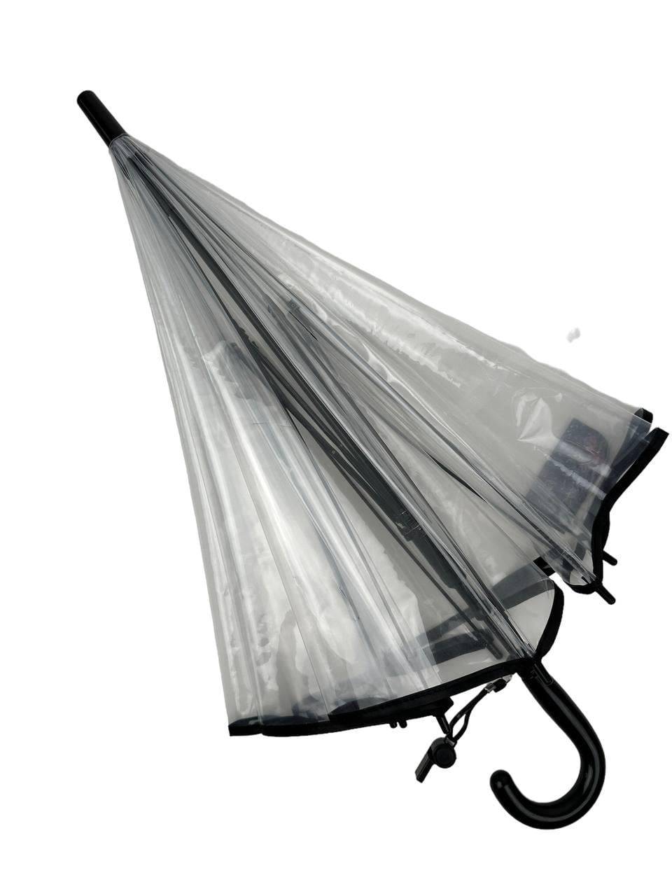 Зонтик-трость детская Fiaba Прозрачный/Черный (К0312-2)