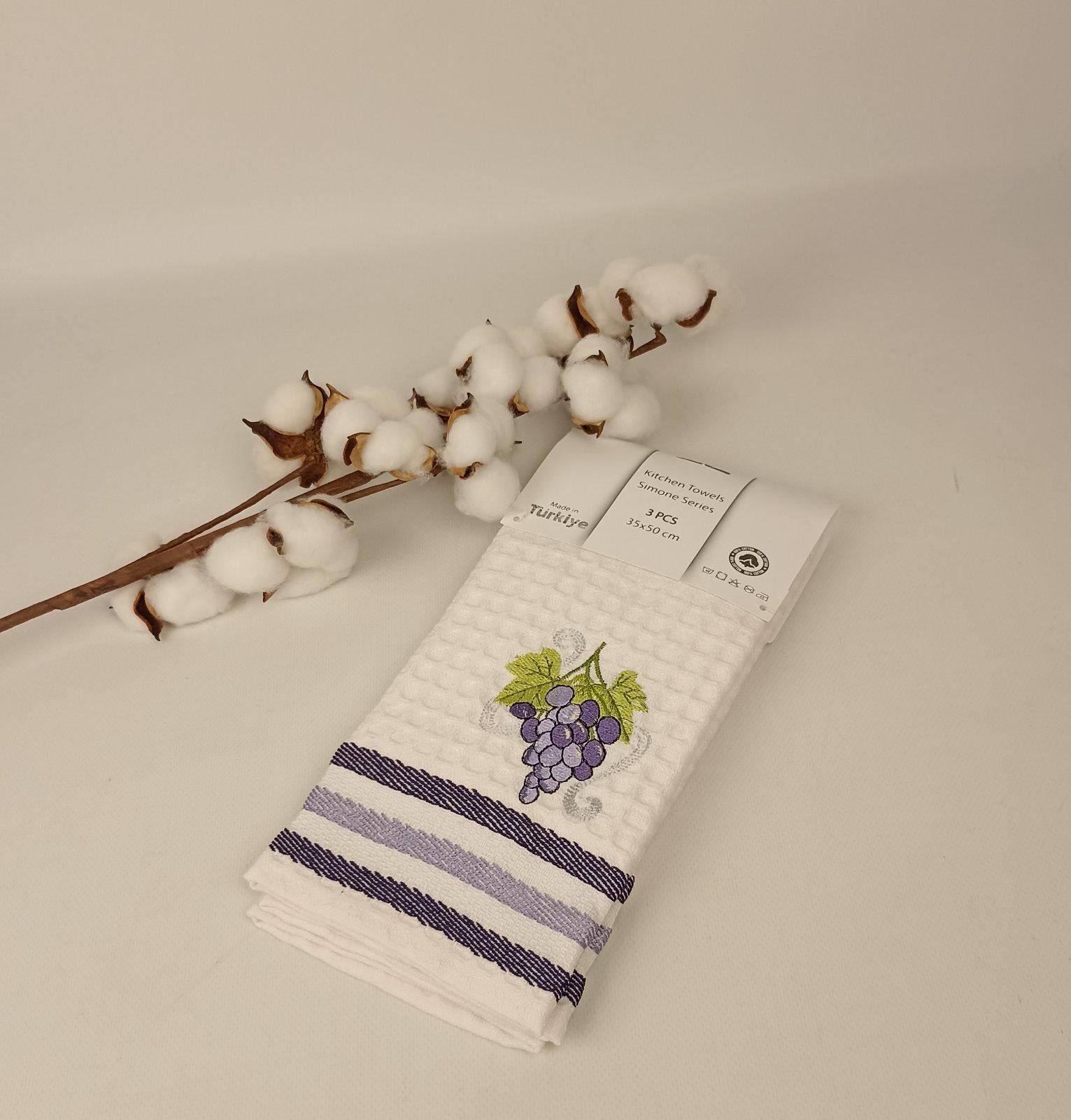 Набор вафельных полотенец Meteor Simona Grape 1 3 шт. (CN37675)