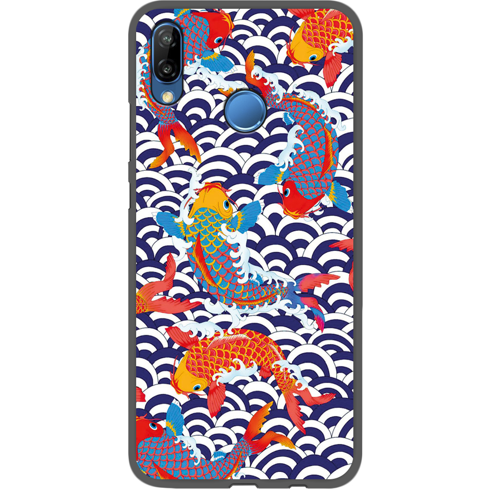 Чехол Boxface Huawei P20 Lite Koi Fish Черный силикон (33127-up2477-35158)