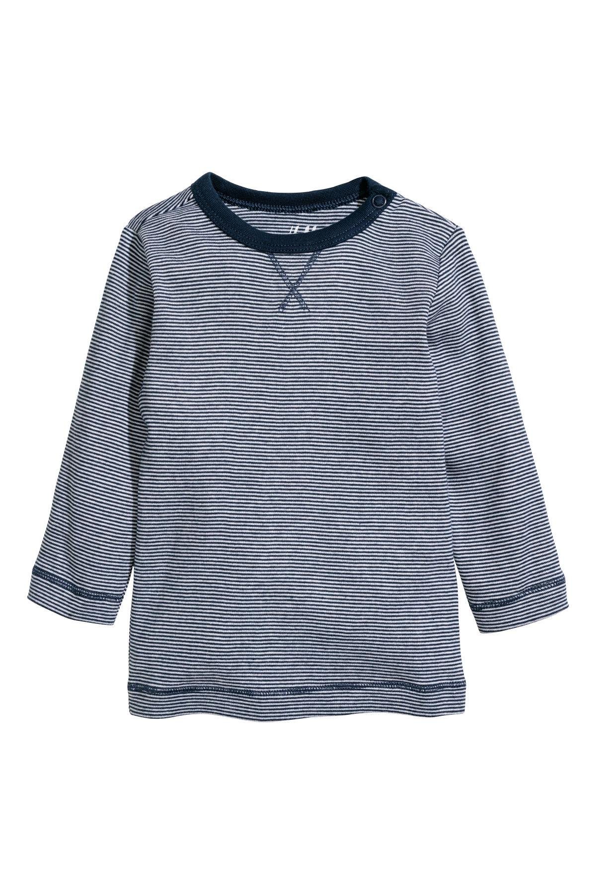 Лонгслив H&M Полоска 50 см Синий (5236077)