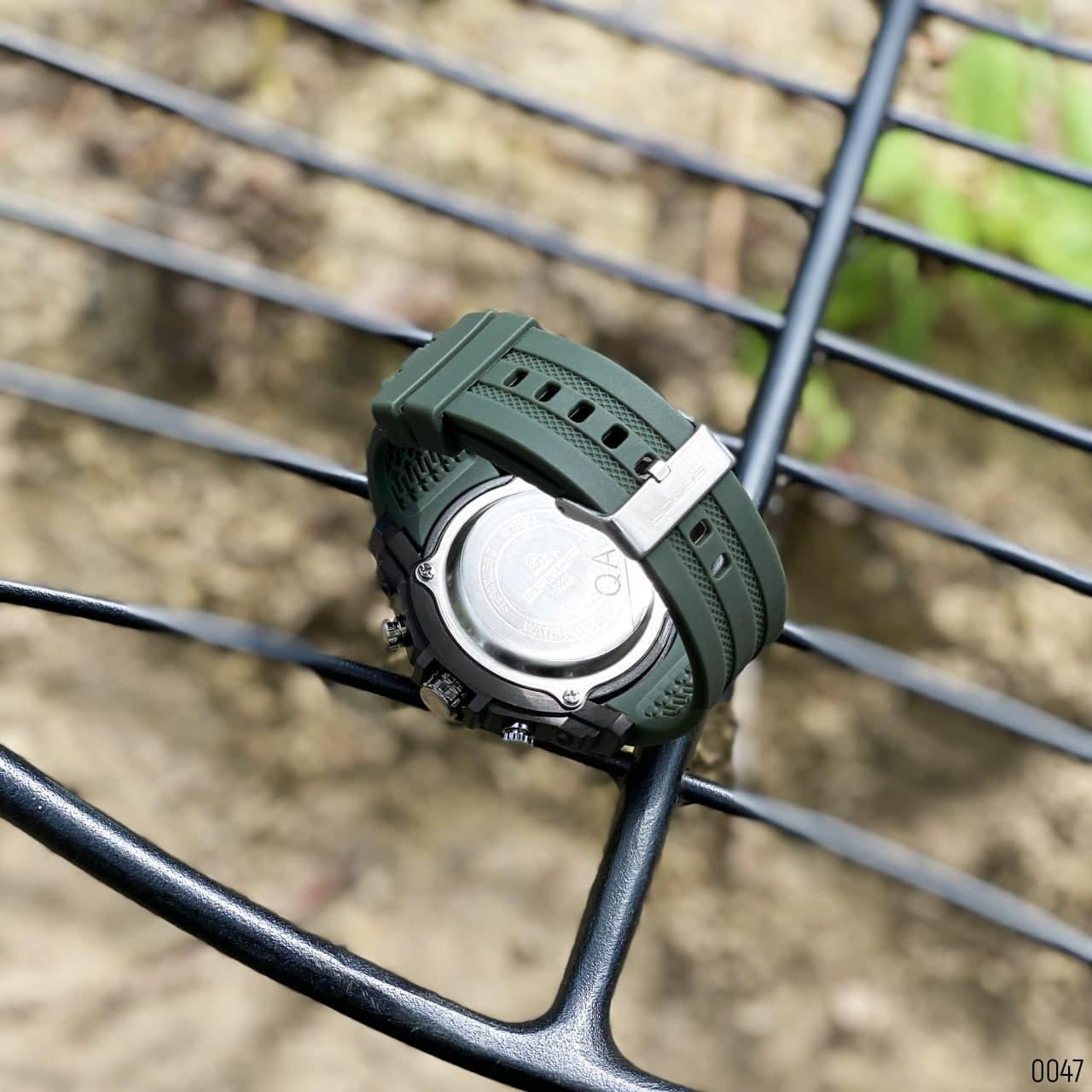 Наручные часы мужские Sanda военный водонепроницаемый ударопрочные с подсветкой Зеленый (6008) - фото 4