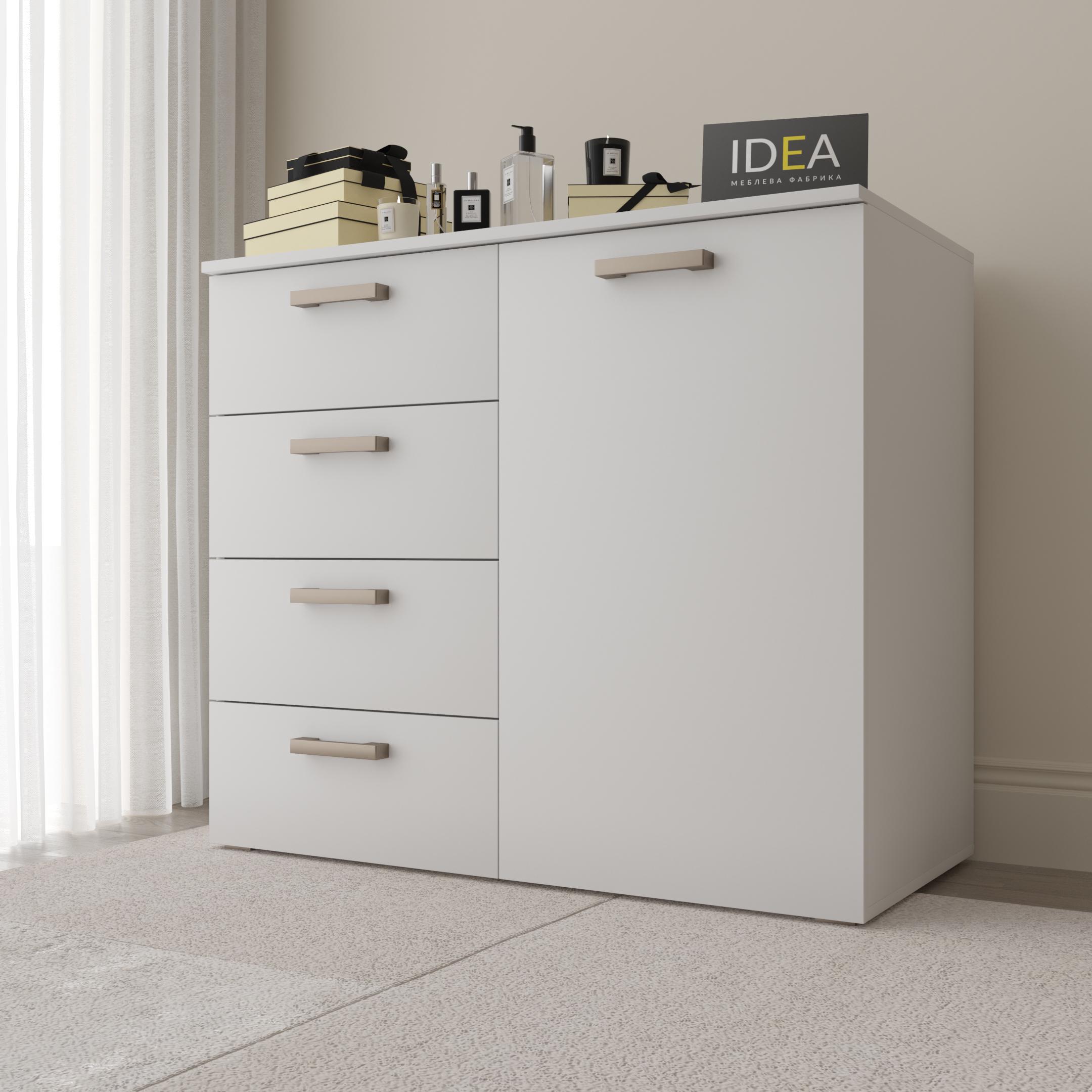 Комод Idea ТКБ-363.4 на 4 шухляди з дверима Білий (26718269) - фото 2