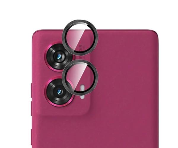 Захисне скло з рамкою CD Pattern на задню камеру для Motorola Edge 50 Fusion​ Чорний