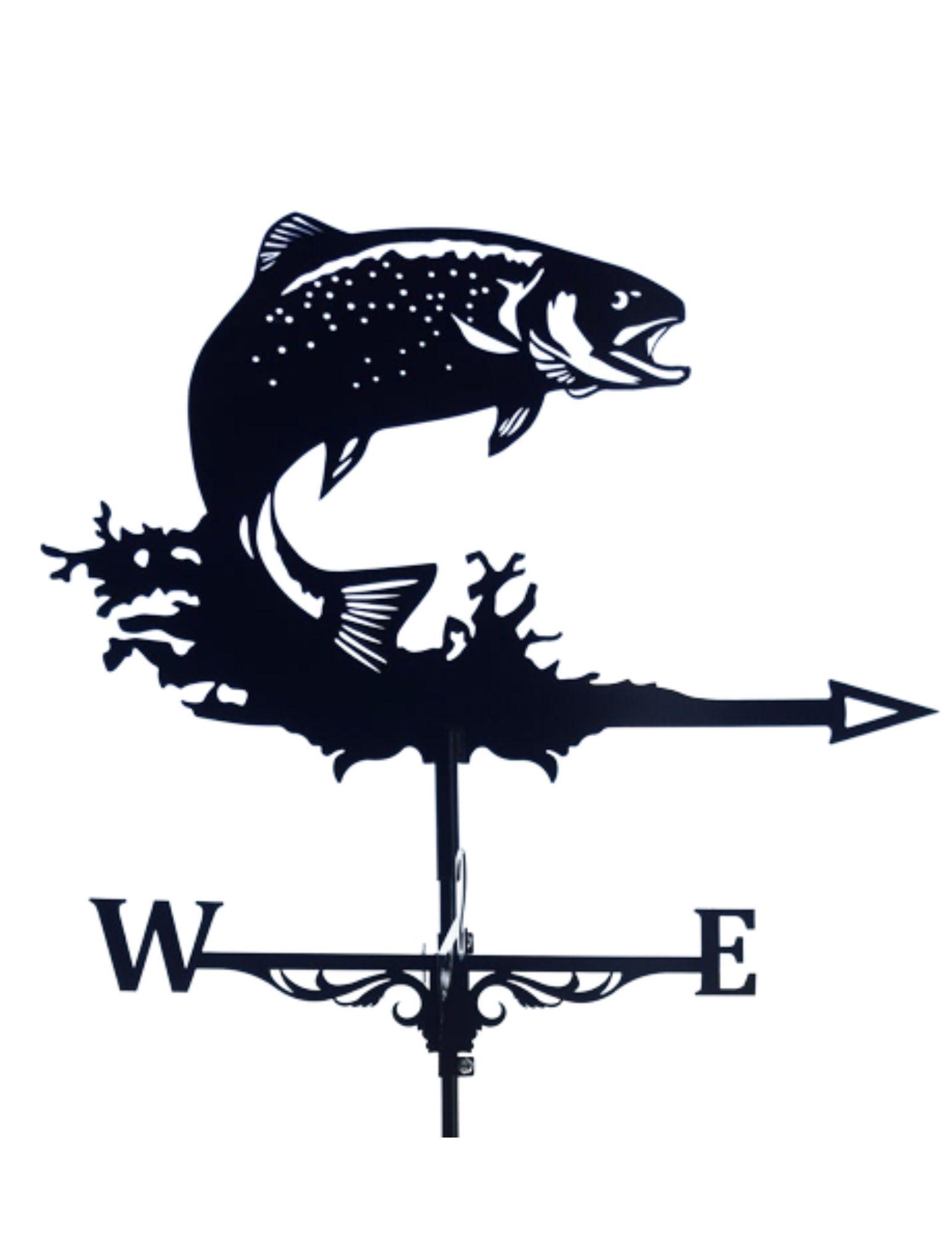 Флюгер на дах Риба металевий Чорний (9592810)