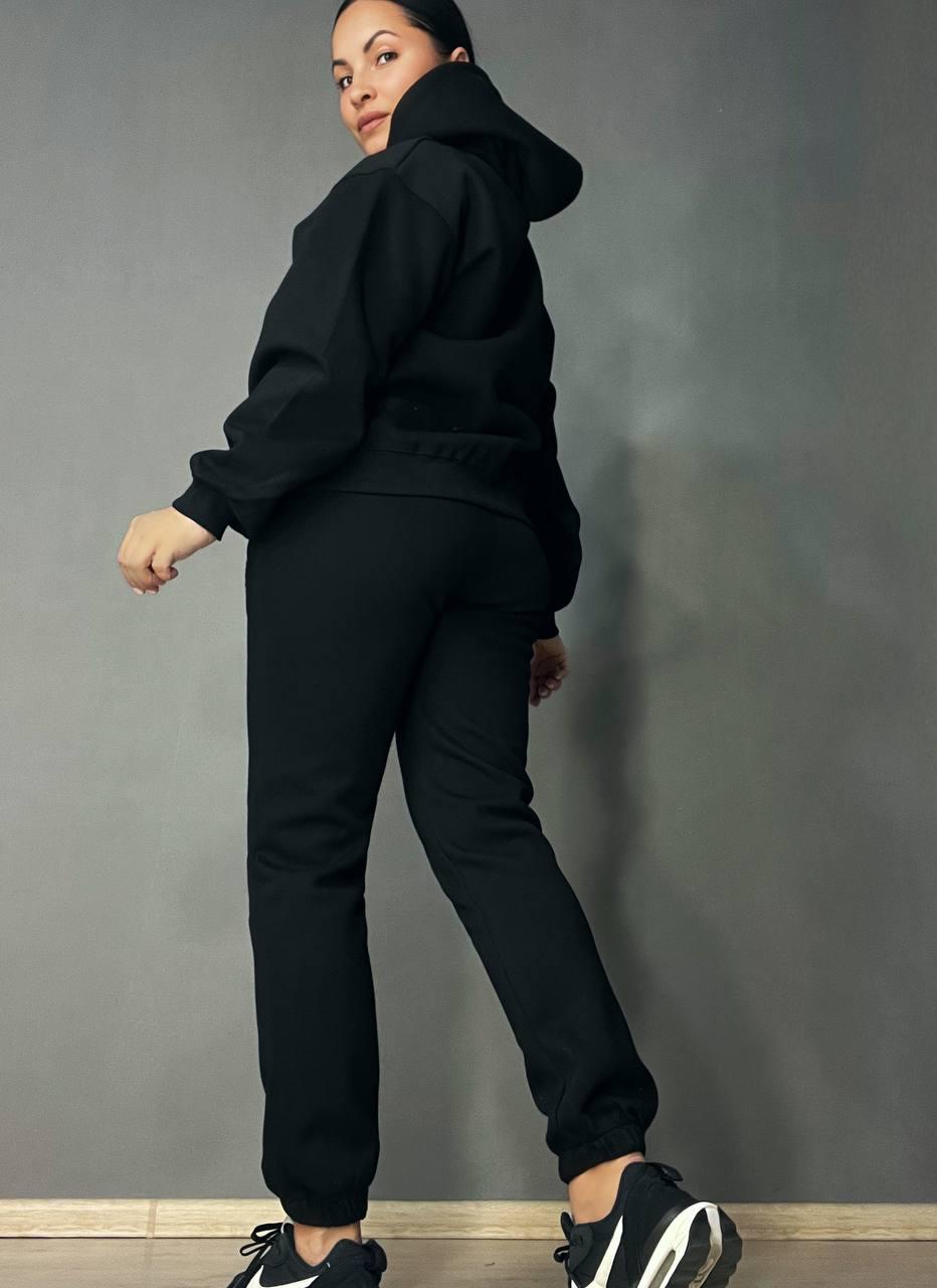 Костюм женский A-N 2735 с мишкой в камешках худи и брюки XL Черный (4516) - фото 6 Костюм женский A-N 2735 с мишкой в камешках худи и брюки XL Черный (4516) - фото 6