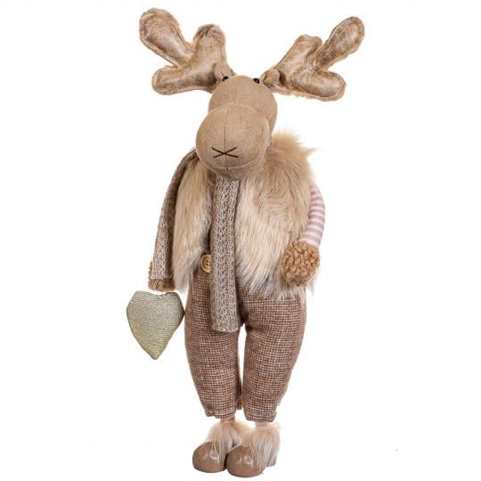 Фигурка декоративная Олень-джентльмен из текстиля 44 см Бежевый (150-81-6005-017)