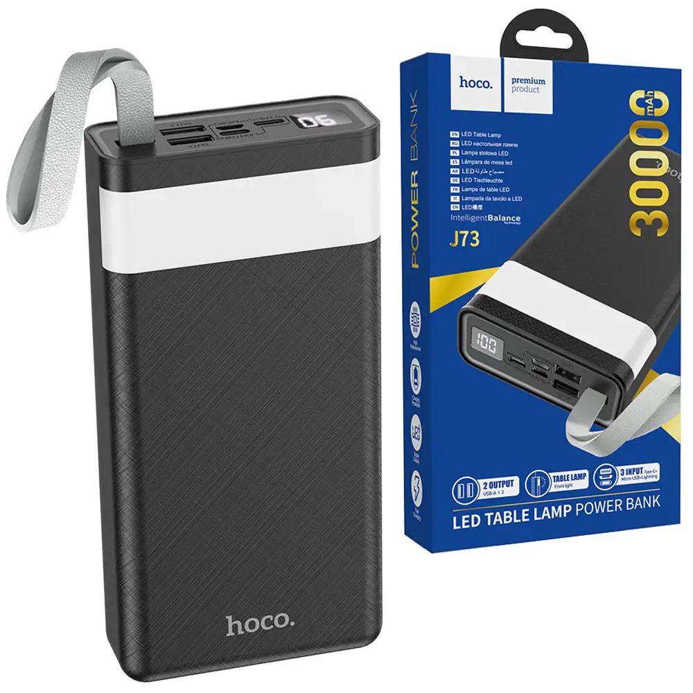 Повебанк Hoco J73 Powerful desk lamp 30000 mAh с фонариком (0943unk)