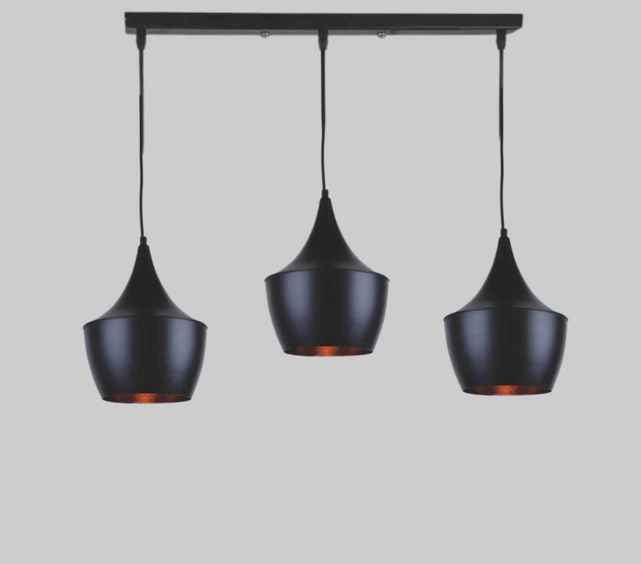 Люстра лофт із золотими всередині плафонами Чорний (54-6403-3 BK)