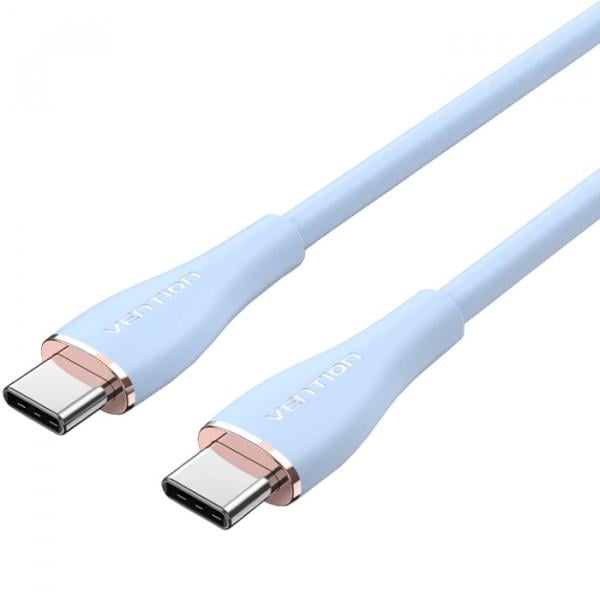 Кабель для передачи данных Vention USB 2.0 Type-C Male to Male 5A 1 м Голубой (TAWSF)