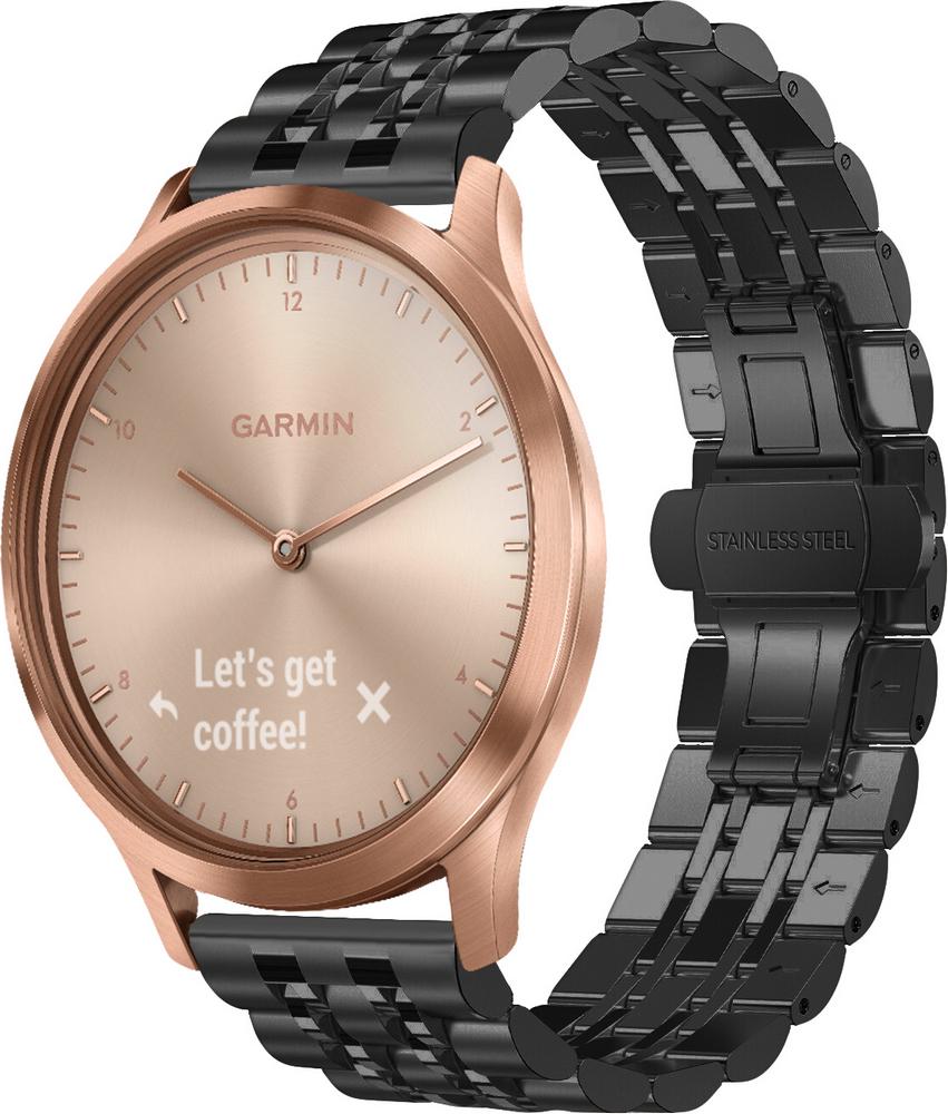 Металлический Ремешок Spinye для Garmin Vivomove HR Black (28078-2B)