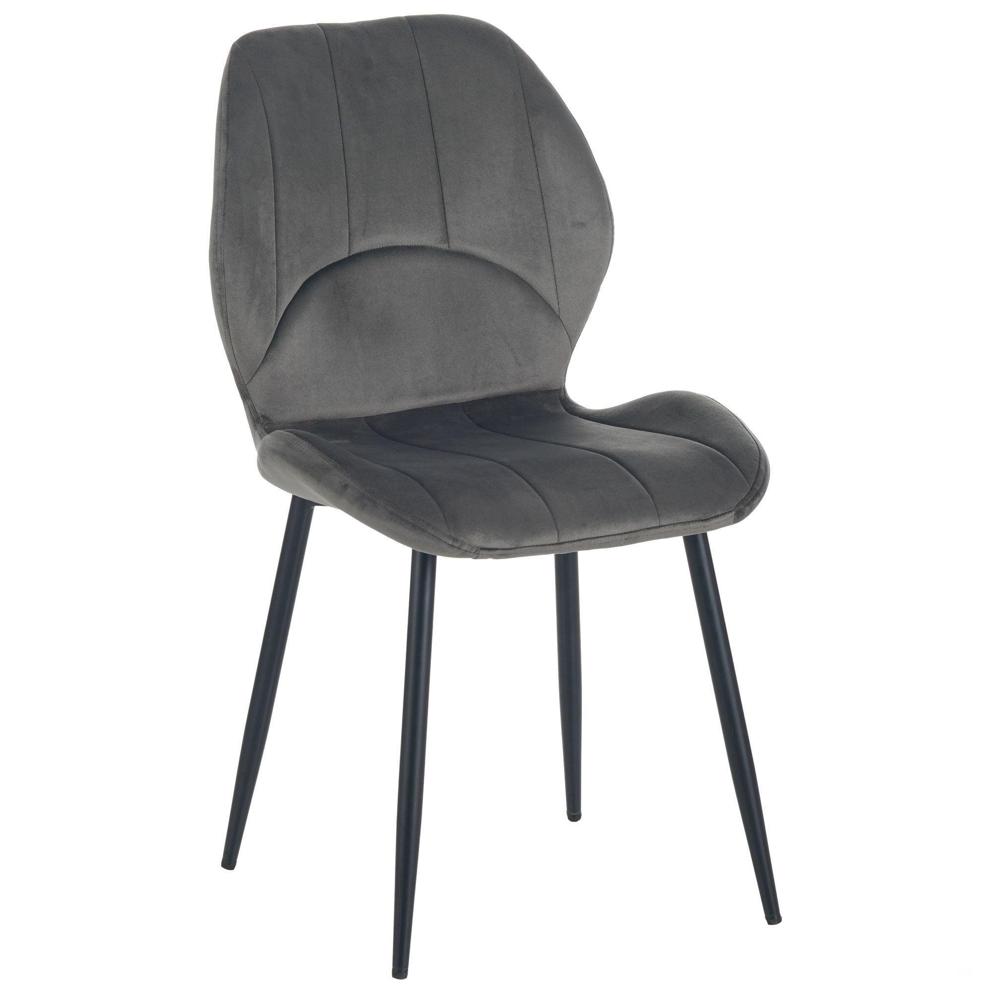 Стілець AMF Astra Чорний/Вельвет Темно-сірий (555426)