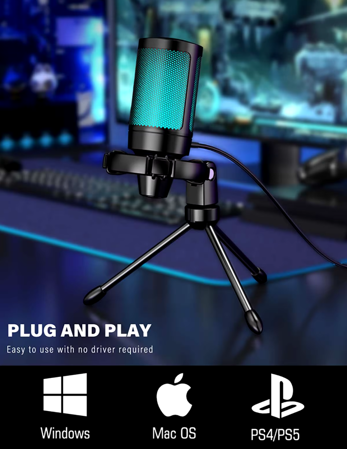 Микрофон студийный FIFINE AmpliGame RGB USB Gaming Microphone (A2) - фото 5 Микрофон студийный FIFINE AmpliGame RGB USB Gaming Microphone (A2) - фото 5