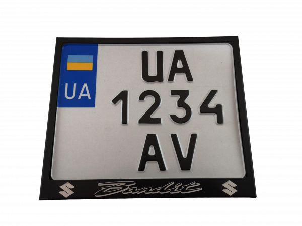 Рамка для мотоциклетного номера Suzuki Bandit 174х220 мм Черный (VH-S1722SUBANSBL)