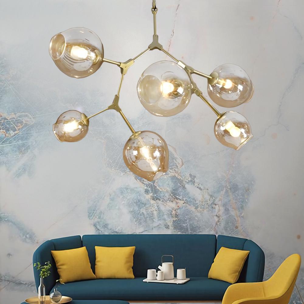 Люстра GLASS (GOLD/AMBER 6P)