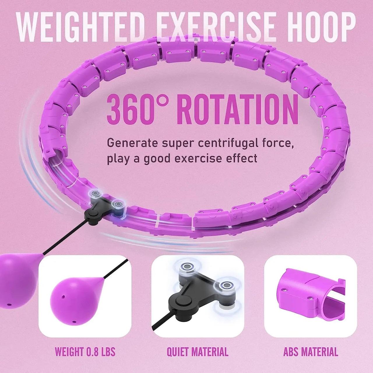 Хулахуп для схуднення Hoola Hoop Massager Рожевий із гумками для фітнесу Fitness 5 шт. (3000180-TOP-2) - фото 9