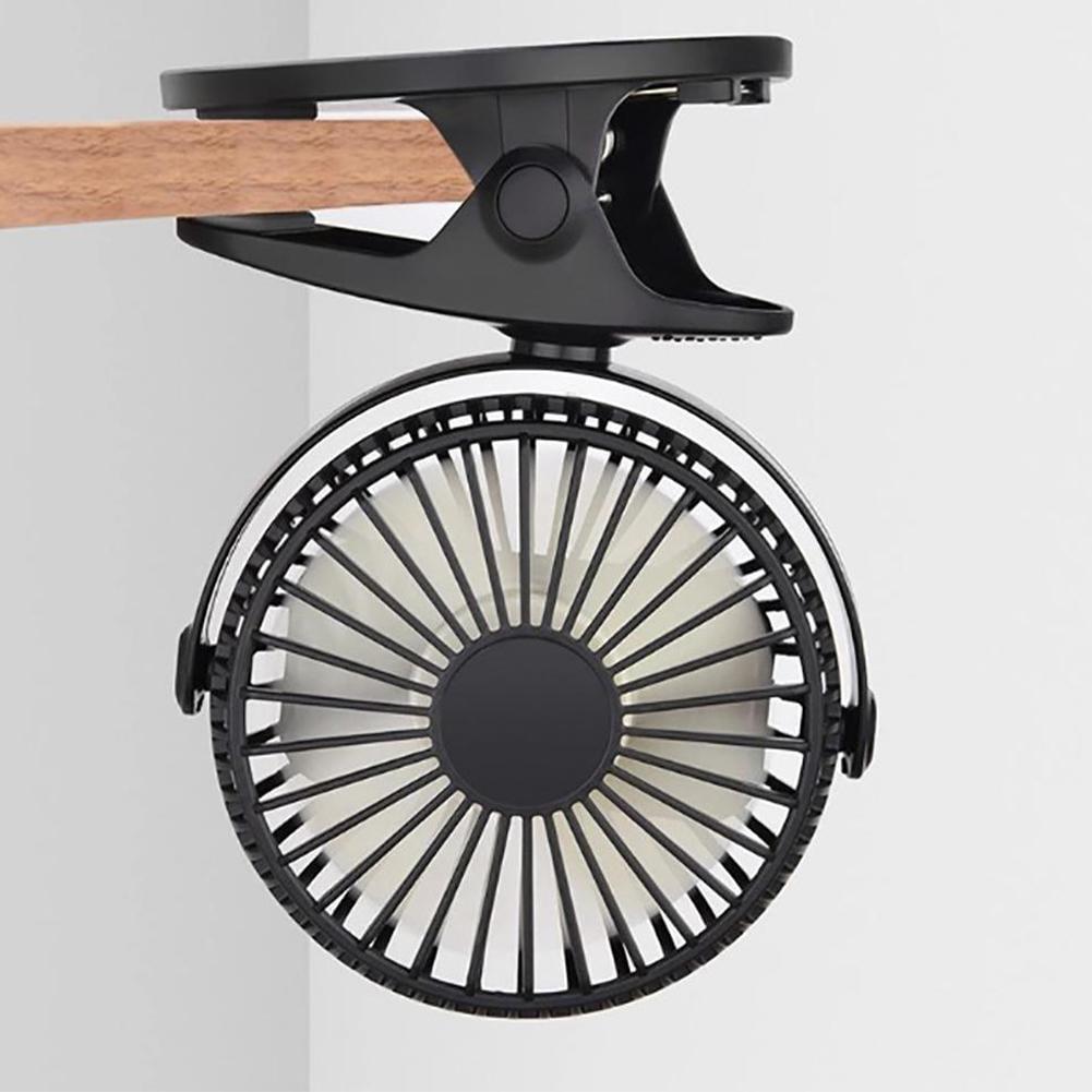 Переносной USB мини-вентилятор Mini Fan XH-09 с аккумулятором на прищепке Черный (1391)