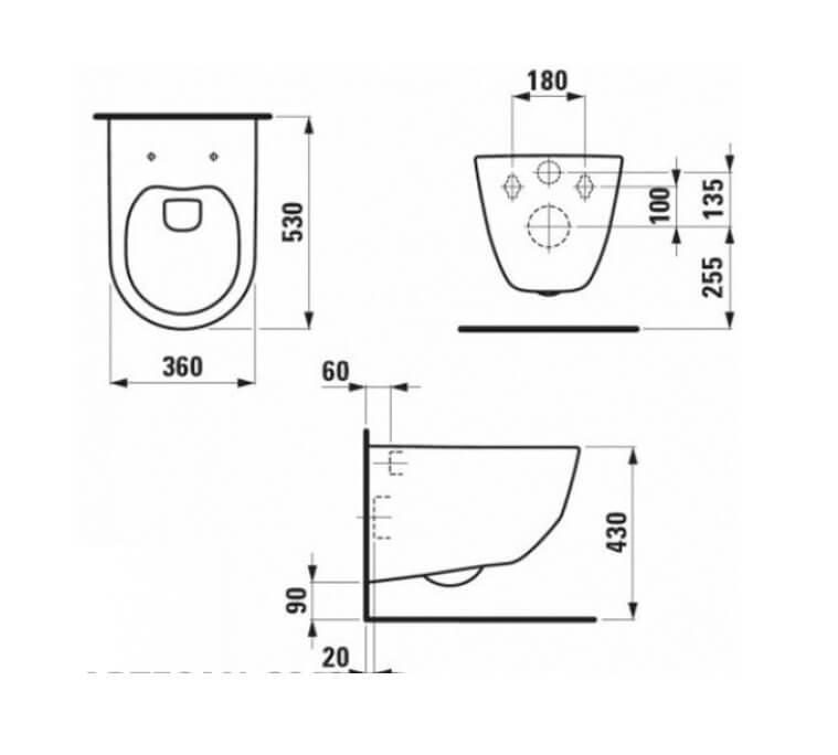 Унітаз підвісний Laufen Pro Rimless з кришкою Soft Close (H8669570000001) - фото 4