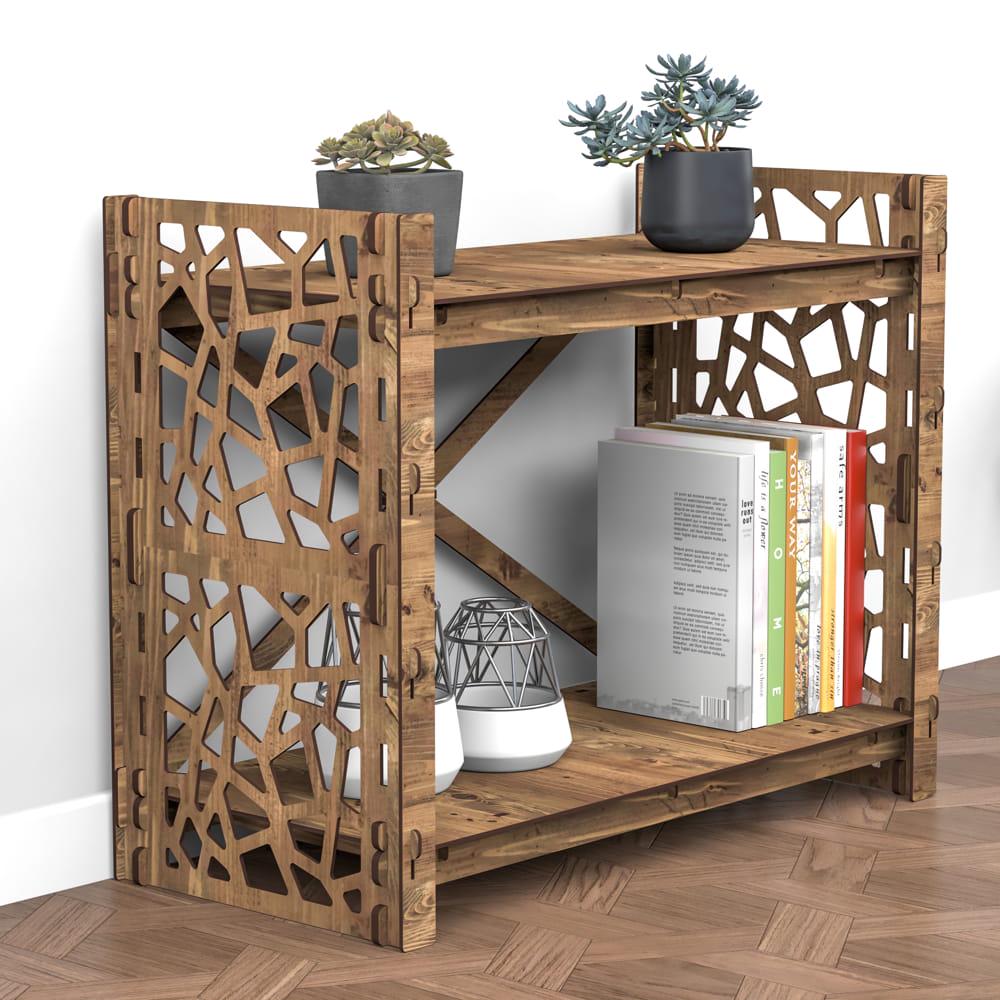 Стеллаж деревянный в спальню Hexagonica Stones на 2 полки 600x750x365 мм (111004) Стеллаж деревянный в спальню Hexagonica Stones на 2 полки 600x750x365 мм (111004)