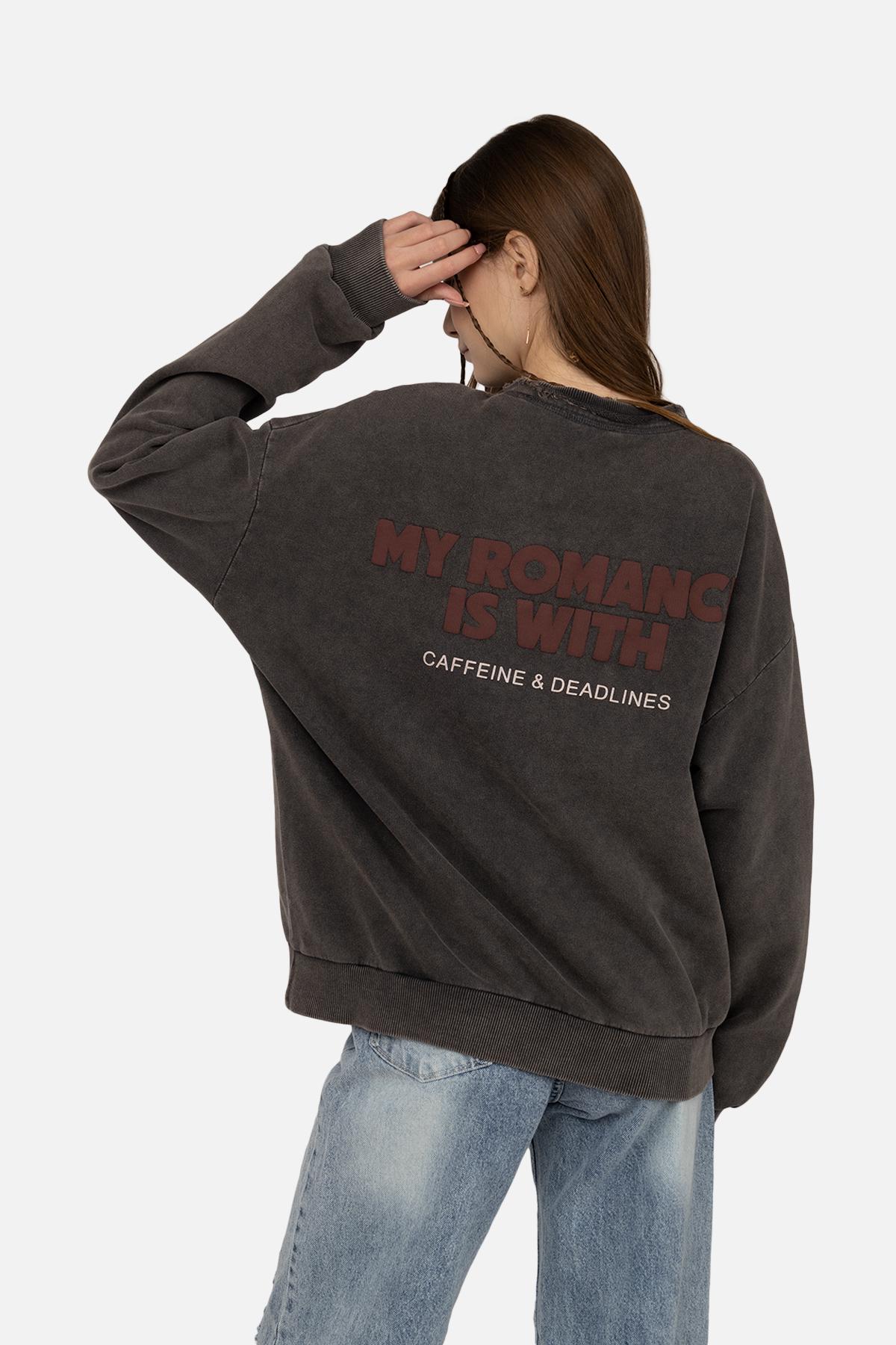 Свитшот женский р. 48 Темно-серый (SKT001046682) - фото 3 Свитшот женский р. 48 Темно-серый (SKT001046682) - фото 3