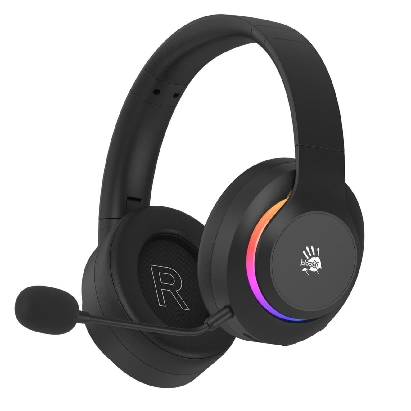 Гарнітура ігрова бездротова BLOODY GR520 з мікрофоном Bluetooth 5.3 з USB-ресивером до 80 год роботи Black (36293247)
