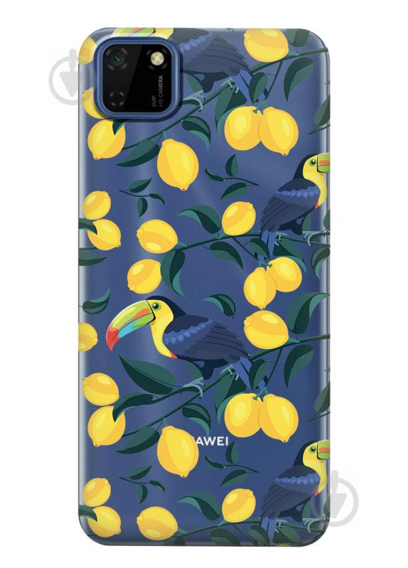 Прозрачный силиконовый чехол iSwag для Huawei Y5p с рисунком - Туканы и лимоны (KS2410)