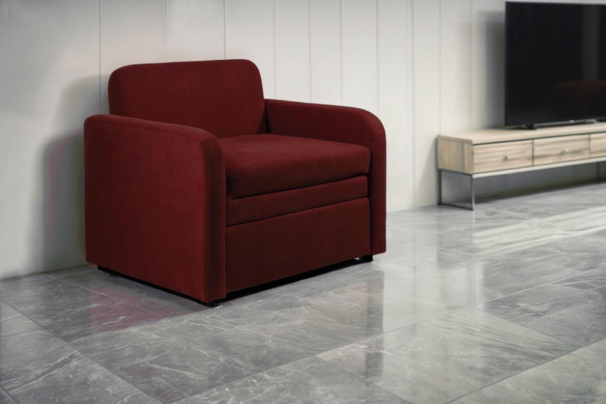 Кресло раскладное Tobi Sho Юниор-0.7 мягкое велюр Крокус 880х800х800 мм 63 Бордовый