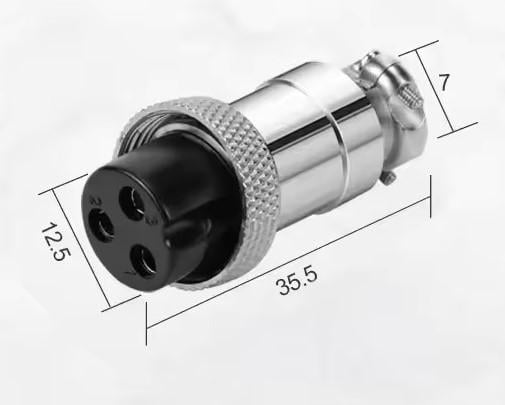 Роз'єм з'єднувальний авіаційний GX16-16M-3B 3-контактний штекер (2678556569) - фото 3 Роз'єм з'єднувальний авіаційний GX16-16M-3B 3-контактний штекер (2678556569) - фото 3